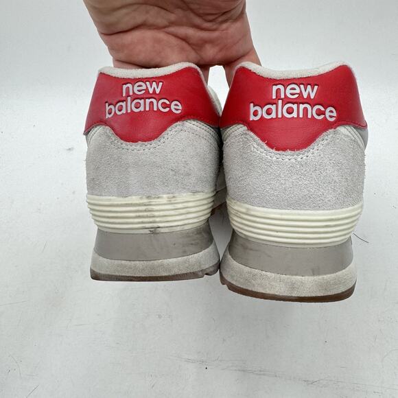New Balance 574 U574RF2 Sneaker Mens US 9 D Gray Suede Red Logo Lifestyle Shoes - Picture 5 of 9